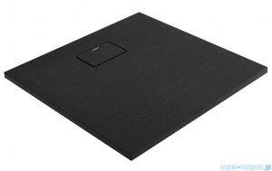 Oltens Bergytan brodzik kwadratowy 80x80 cm RockSurface czarny mat 17100300