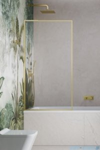 Radaway Modo F SL Brushed Gold PNJ II parawan nawannowy 90cm lewy szczotkowane złoto/przejrzyste 10406090-99-01L