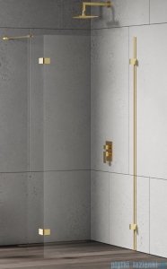 New Trendy Eventa Gold Shine kabina walk-in 160x200 cm jednoelementowa z dodatkową ścianką przejrzyste Złoty połysk EXK-4859