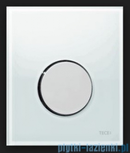 Tece Przycisk spłukujący ze szkła do pisuaru Teceloop szkło białe, przycisk chrom połysk 9.242.660