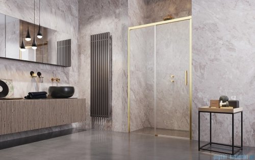 Radaway Idea Gold DWJ drzwi wnękowe 120cm lewe złoty połysk/szkło przejrzyste 387016-09-01L