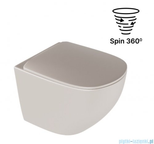 Excellent Luqa Spin Miska wisząca bezrantowa z deską wolnoopadającą cappucino mat CEAC.6403.K.6405.480.CAM
