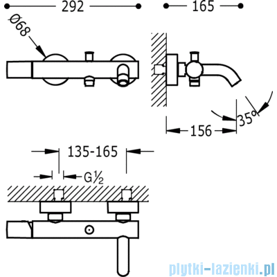 Tres Study Exclusive bateria wannowo-prysznicowa bursztynowa 26117001TAM