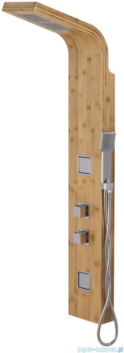 Corsan Bao panel natryskowy z termostatem chrom drewno bambusowe B-022TBCH