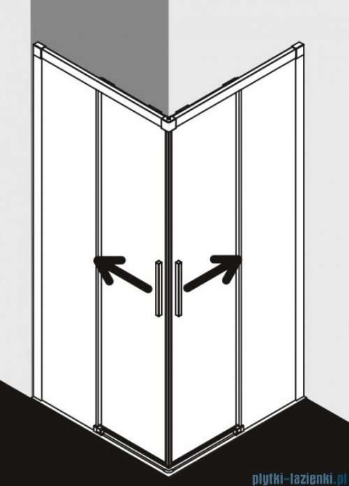 Kermi Nica wejście narożne, jedna połowa, lewa, szkło przezroczyste KermiClean, profil srebro 110cm NIC2L11020VPK