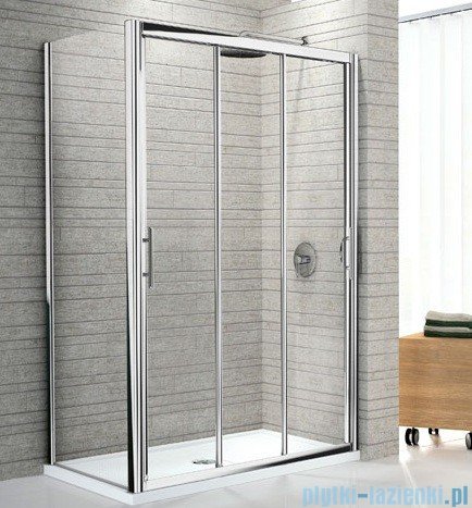 Novellini Drzwi prysznicowe przesuwne LUNES P 108 cm szkło przejrzyste profil biały LUNESP108-1D