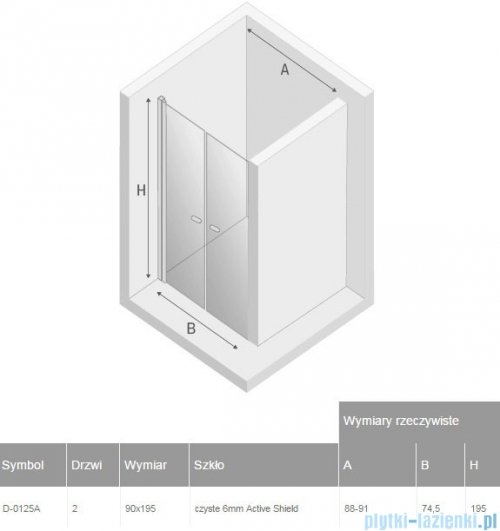 New Trendy New Soleo drzwi wnękowe dwuskrzydłowe 90x195 cm przejrzyste D-0125A