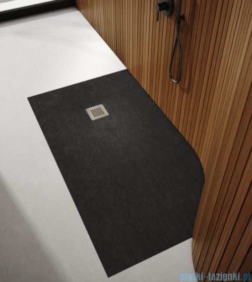 Schedpol Kalait Black Stone brodzik prostokątny + syfon 90x110cm 3.3116/C/ST-M2