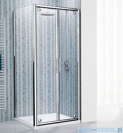 Novellini Drzwi prysznicowe składane LUNES B 90 cm szkło przejrzyste profil srebrny LUNESB90-1B