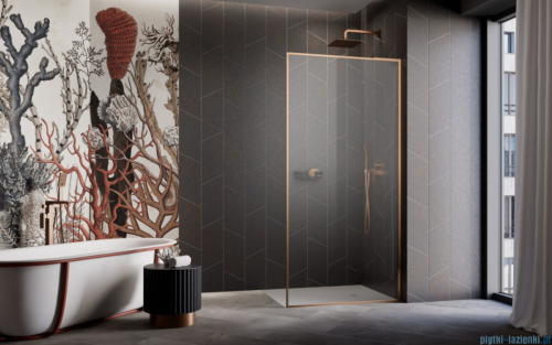 Radaway Modo F SL Brushed Copper II kabina Walk-in 65x201,6cm prawa Szczotkowana Miedź szkło przejrzyste 10419065-93-01R