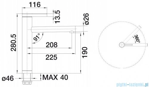 Blanco Linee bateria wysokociśnieniowa kolor: chrom  51759