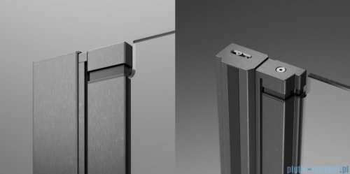 Radaway Nes 6 Brushed GunMetal KDD B kabina walk-in 100cm prawa szczotkowany grafit szkło przejrzyste 10024100-92-01R