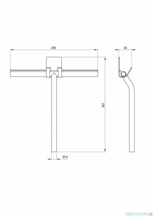 Deante SILIA Ściągaczka do wody z wieszakiem titanium ADI_D31K