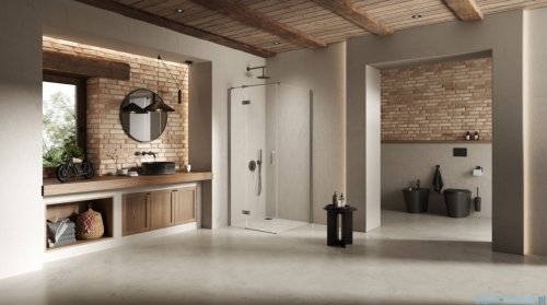 New Trendy Nesta Gunmetal Brushed kabina 120x90x200 cm lewa wspornik równoległy grafit szczotkowany/szkło przejrzyste K-4722