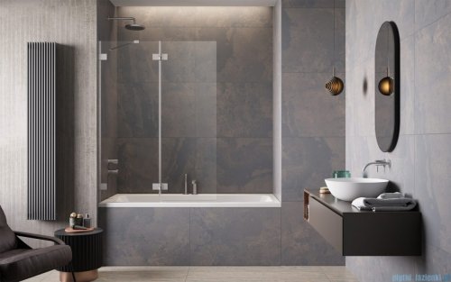 Radaway Essenza Pro Brushed Nickel Pnd II parawan nawannowy 120cm lewy szczotkowany nikiel 10102120-91-01L