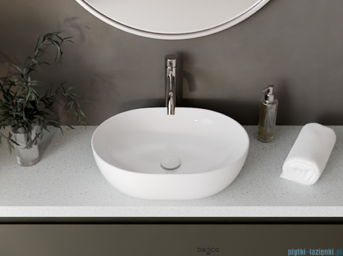 Besco Moya Cera-Line White umywalka nablatowa biała ø 48,5 cm biały połysk UNC-49-MOB