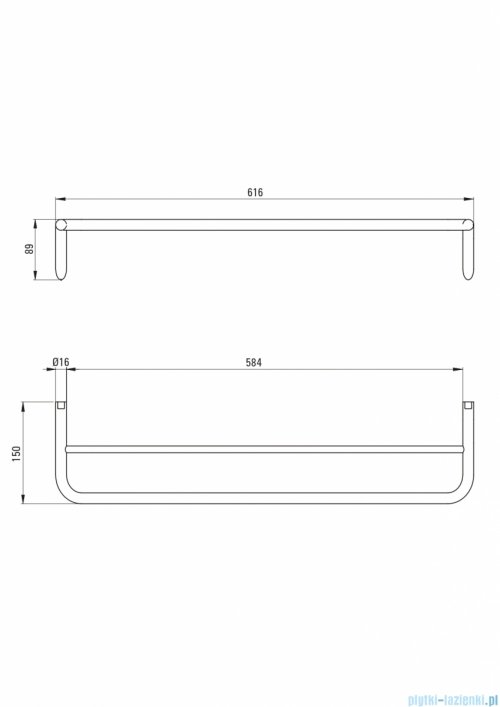  Deante SILIA Wieszak na ręcznik podwójny ścienny brąz szczotkowany ADI_C631