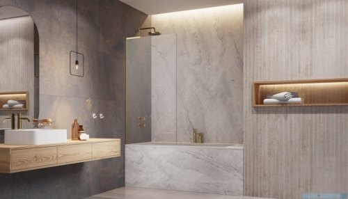 Radaway Modo SL Gold PNJ II parawan nawannowy 90cm lewy złoty połysk/przejrzyste 10316090-09-01L
