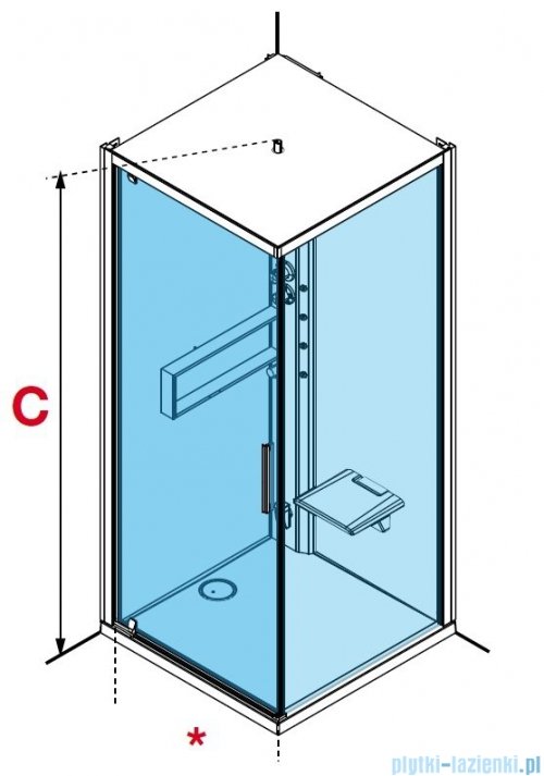 Novellini Glax 2 2.0 kabina masażowo-parowa 90x90 lewa corda G22GF90SM5-1TU