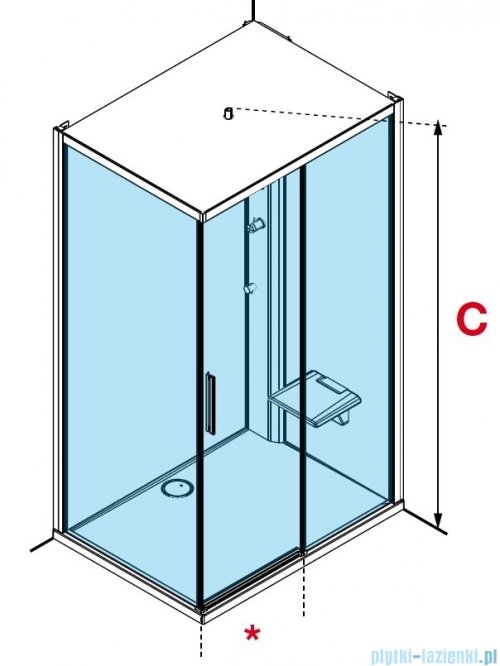 Novellini Glax 1 2.0 kabina standard 120x80 prawa czarna G212P120DTF-1HH