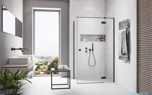 Radaway Essenza Black Kdj kabina 80x70cm prawa szkło przejrzyste 1385043-54-01R/1384048-01-01