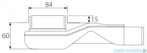 Wiper New Premium Tivano Odpływ liniowy z kołnierzem 120 cm szlif rysunek techniczny