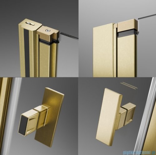 Radaway Nes Brushed Gold Ptj kabina pięciokątna 90x100cm prawa złoto szczotkowane 10052000-99-01R/10052800-99-01
