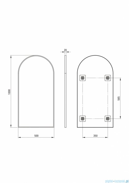 Deante SILIA Lustro wiszące w ramie nero ADI_N851