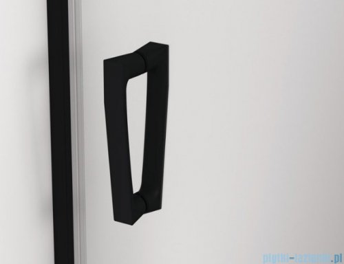 SanSwiss Cadura Black Line drzwi wahadłowe 110cm jednoczęściowe lewe z polem stałym czarny mat CA13G1100607