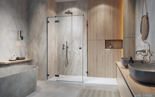 Radaway Essenza Pro  Brushed GunMetal Kdj kabina 80x75cm lewa szczotkowany grafit10097080-92-01L/10098075-01-01