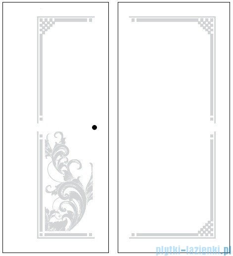 Kerasan Kabina kwadratowa prawa, szkło dekoracyjne przejrzyste profile brązowy 100x100 Retro 9149N3