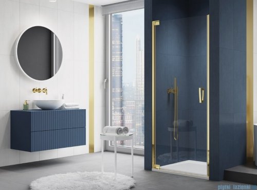 SanSwiss Cadura Gold Line drzwi wahadłowe 100 cm jednoczęściowe lewe z profilem przyściennym CA1CG1001207