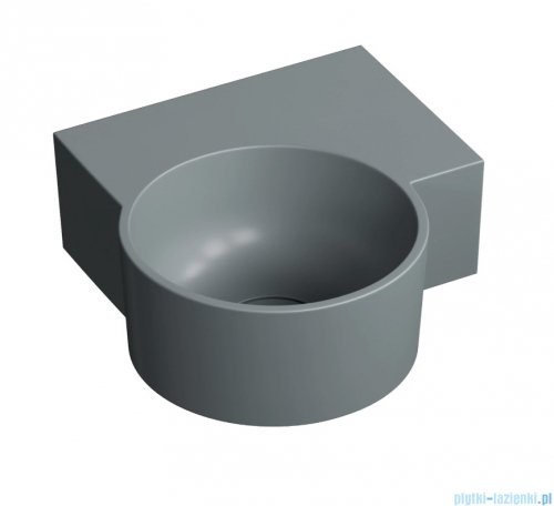 Omnires Ovo M+ umywalka nablatowa/wisząca prawa 33x34 cm ash grey mat OVO335UWPAG