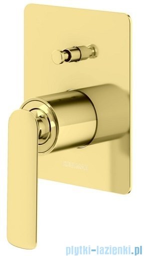 Kohlman Experience Gold zestaw prysznicowy z deszczownicą 30 cm złoty połysk QW210EGDR30