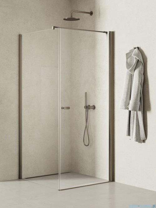 New Trendy New Soleo Gunmetal Brushed 70x120x195 cm kabina wspornik prosty grafit szczotkowany/szkło przejrzyste K-2130-WP