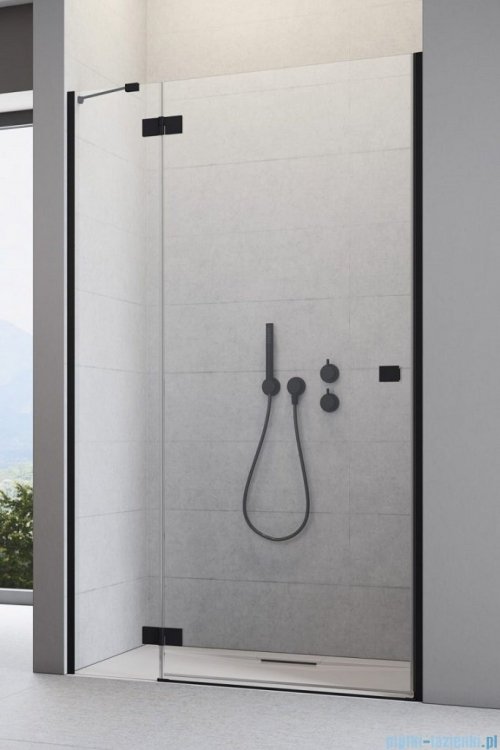 Radaway Essenza Black Dwj drzwi wnękowe 80cm lewe szkło przejrzyste 1385012-54-01L