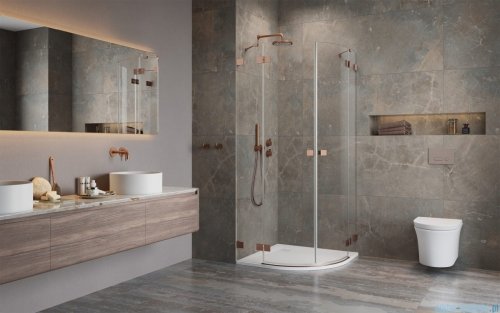 Radaway Essenza Pro Brushed Copper Pdd kabina 90x100cm szczotkowana miedź 10095090-93-01L/10095100-93-01R