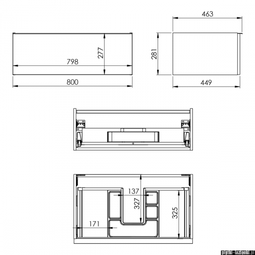 Elita Look szafka podumywalkowa 80x28x45cm biały połysk 167079