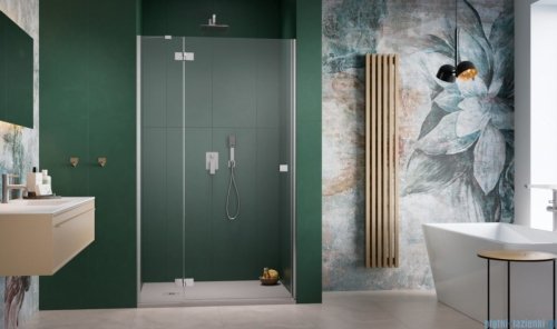 Radaway Essenza 8 Brushed Nickel Dwj drzwi wnękowe 130cm lewe szczotkowany nikiel/szkło przejrzyste 10480812-01-01L/10460437-91-01L