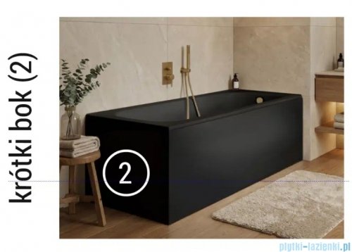 Schedline Obudowa wanny prostokątnej krótszy bok 70 cm Black Mat  5P.PW-70/C/MG