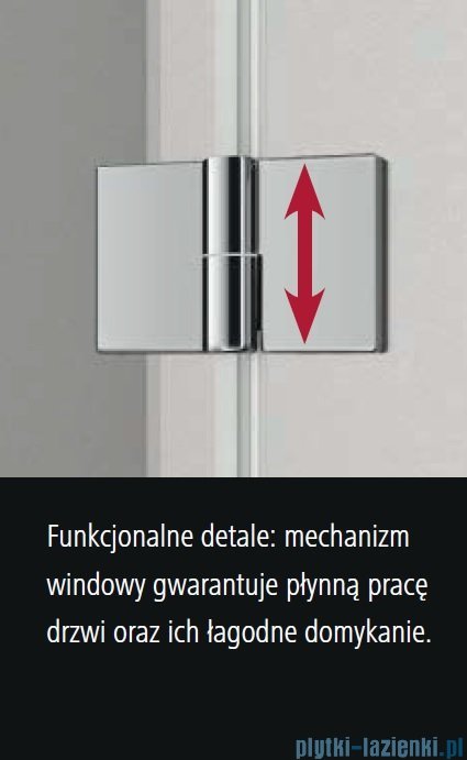Kermi Osia Drzwi wnękowe z polem stałym, prawe, szkło przezroczyste OsiaClean, profile srebrne 75x200cm OSSFR07520VPK