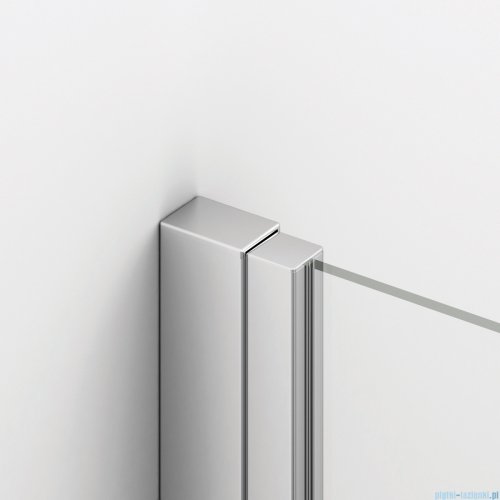 Ronal ANNEA AN13 Drzwi jednoczęściowe ze ścianką stałą w linii 75x200cm lewe srebrny połysk AN13G075007