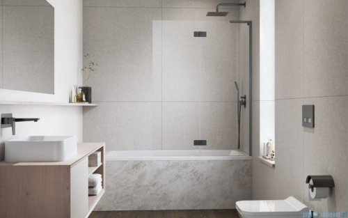 Radaway Essenza 8 SL Brushed GunMetal PND II parawan nawannowy 100cm prawy szczotkowany grafit/przejrzyste 10500100-92-01R
