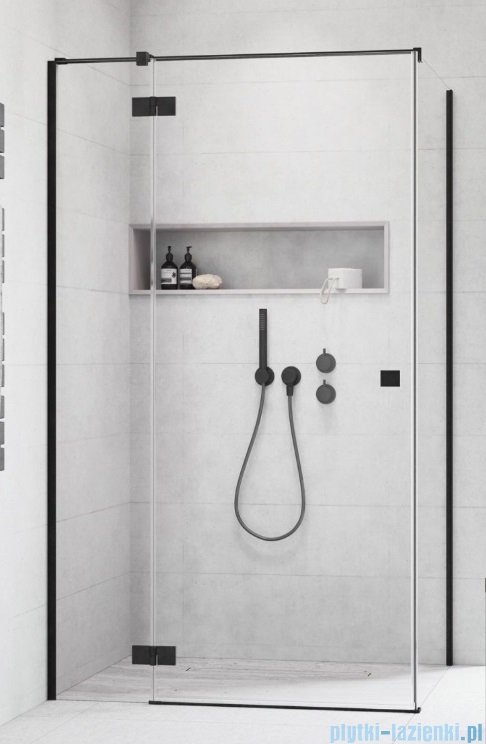 Radaway Essenza 8 Black Kdj kabina 90x80cm lewa czarny mat/szkło przejrzyste 10480612-01-01L/10470237-54-01L/10113080-01-01