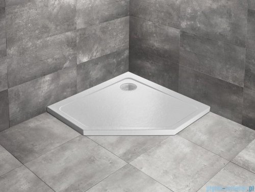 Radaway Doros Pt Stone brodzik pięciokątny 100x100x5cm biały SDRPT1010-01-04S