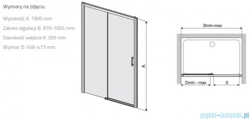 Sanplast Free Zone D2L(P)/FREEZONE drzwi przesuwne 100x190 cm lewe czarny matowy 600-271-3110-59-401