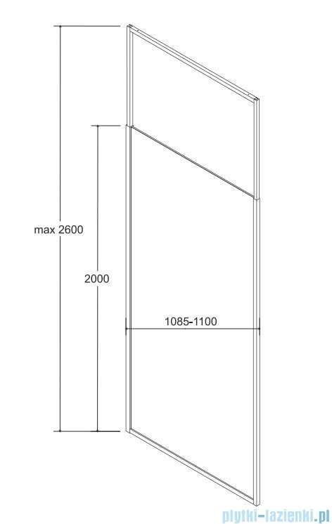 Besco Icon kabina walk-in loft 110x200cm przejrzyste IC-110-200C