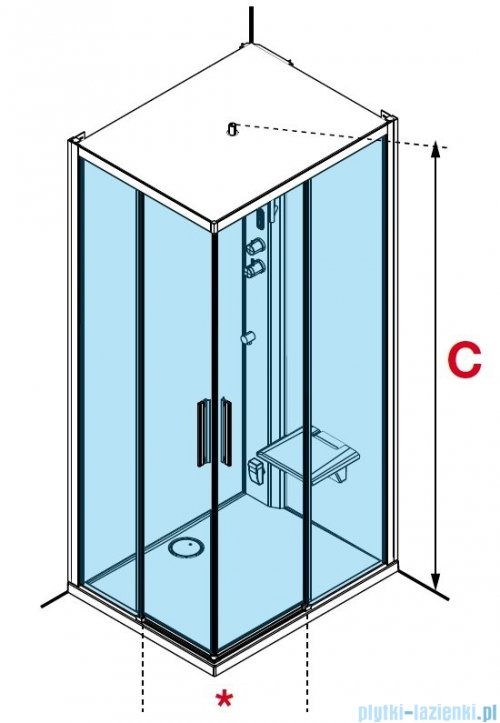 Novellini Glax 1 2.0 kabina standard 100x70 prawa czarna G21A107DTF-1HH