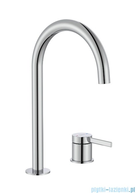 Roca Ona bateria umywalkowa sztorcowa dwuotworowa wysoka chrom A5A389EC00
