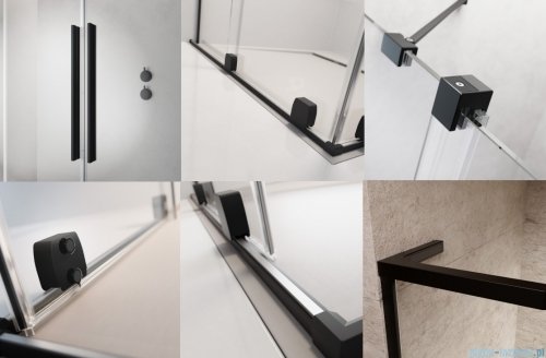 Radaway Furo SL Black KDD kabina 110x110cm czarny mat/szkło przejrzyste 10305110-54-01L/10305110-54-01R